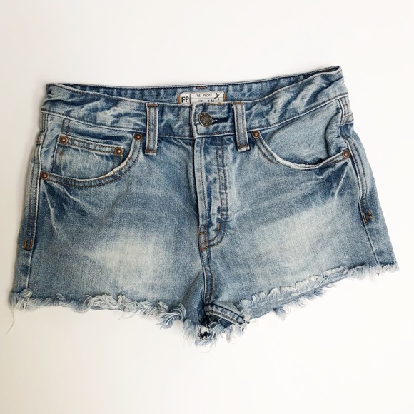 Free People Pants - Free People High Rise Denim Cutoff Shorts …